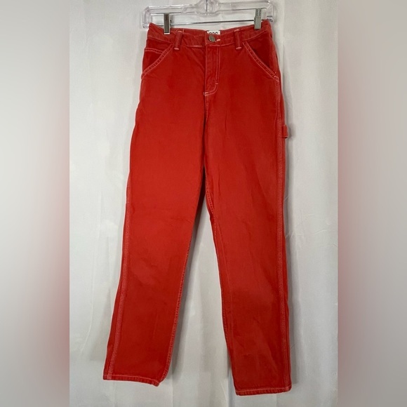 🦄🪩🌈 BDG Urban Outfitters‎ Red orange pants 25 painters pants - Picture 1 of 6
